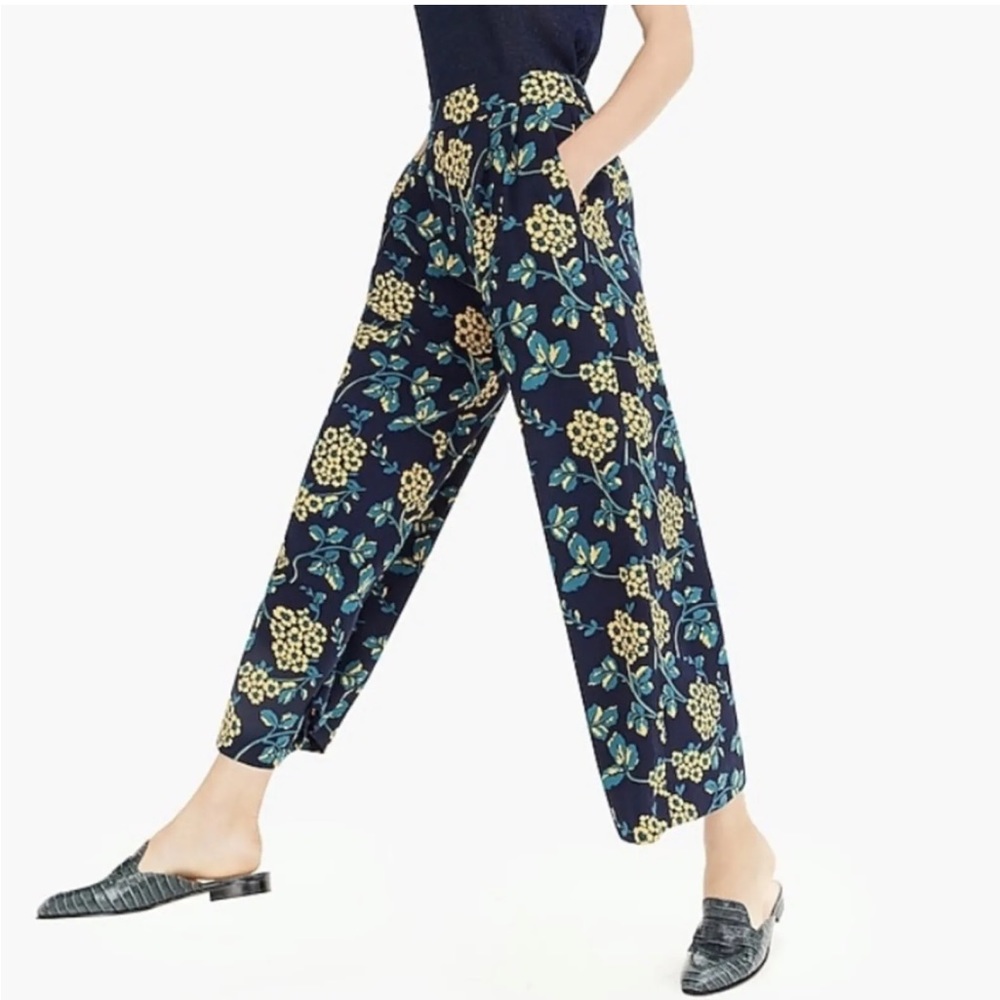 J.Crew 2T Wide Leg Cropped Floral Pants